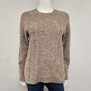 Old Ranch Sweater Pullover Size S Womens Heathered Brown Mixed Knits Wool Blend